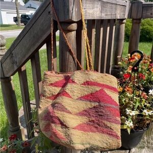 Handwoven Geometric Pattern Tote Bag
